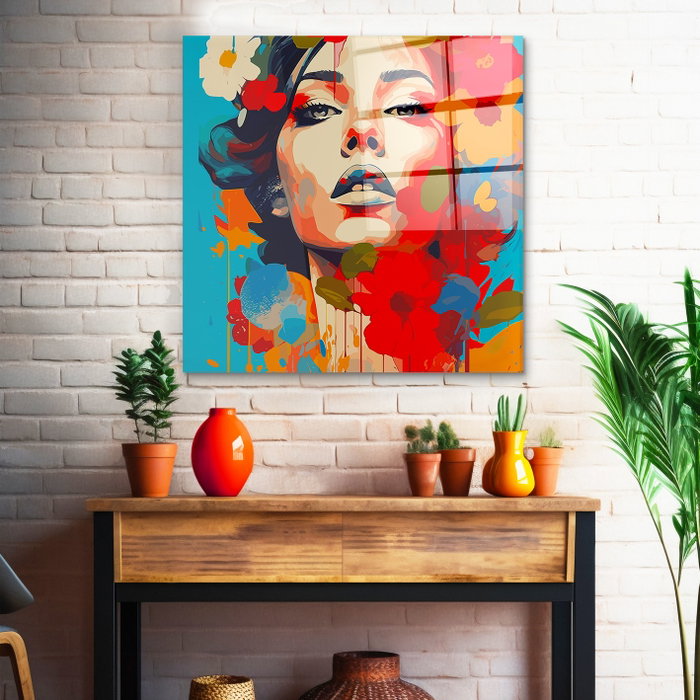 Wallity Cuadro Decorativo de Vidrio Templado Multicolor 50 x 50 cm